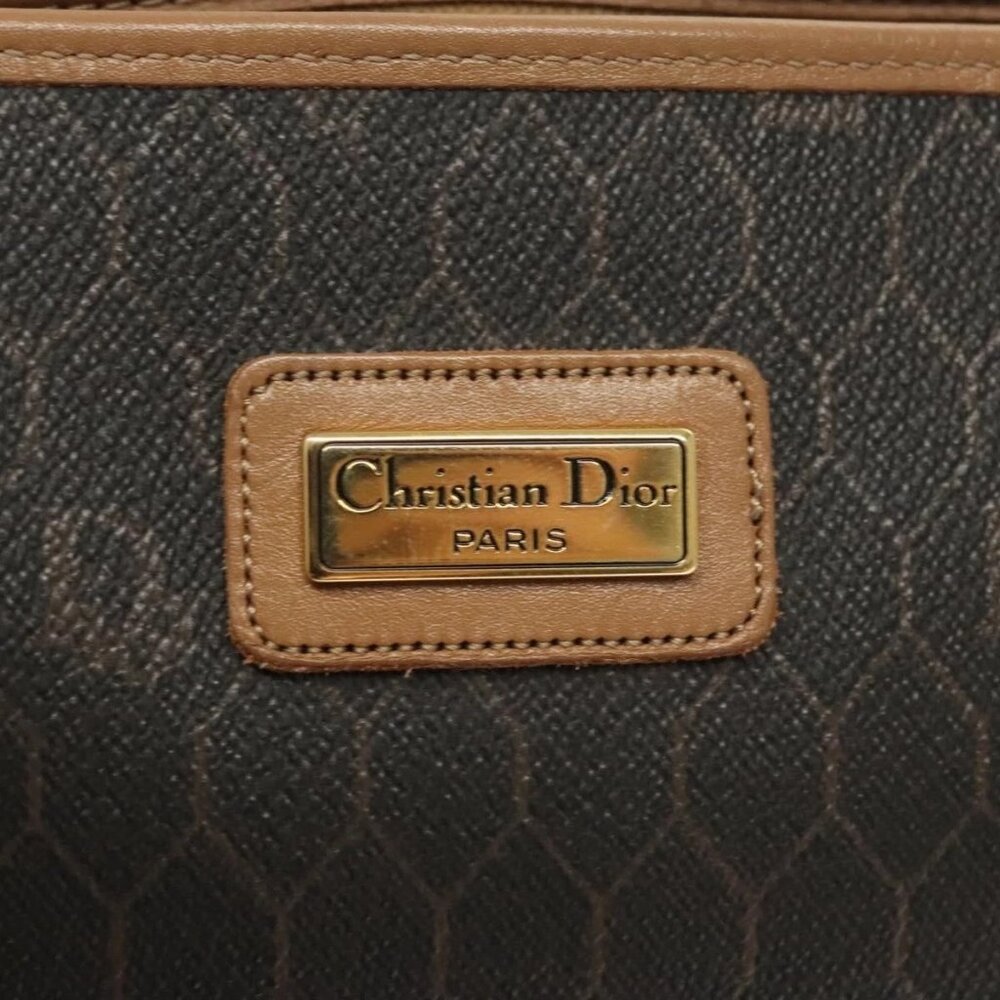 Christian Dior Honeycomb Canvas Clutch Bag PVC Black Auth BA2650 - Picture 9 of 16